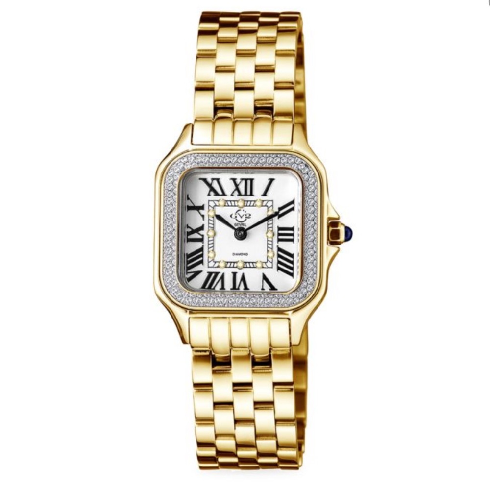 GV2 Milan 27.5MM Gold Stainless Steel & Diamond Bracelet Watch